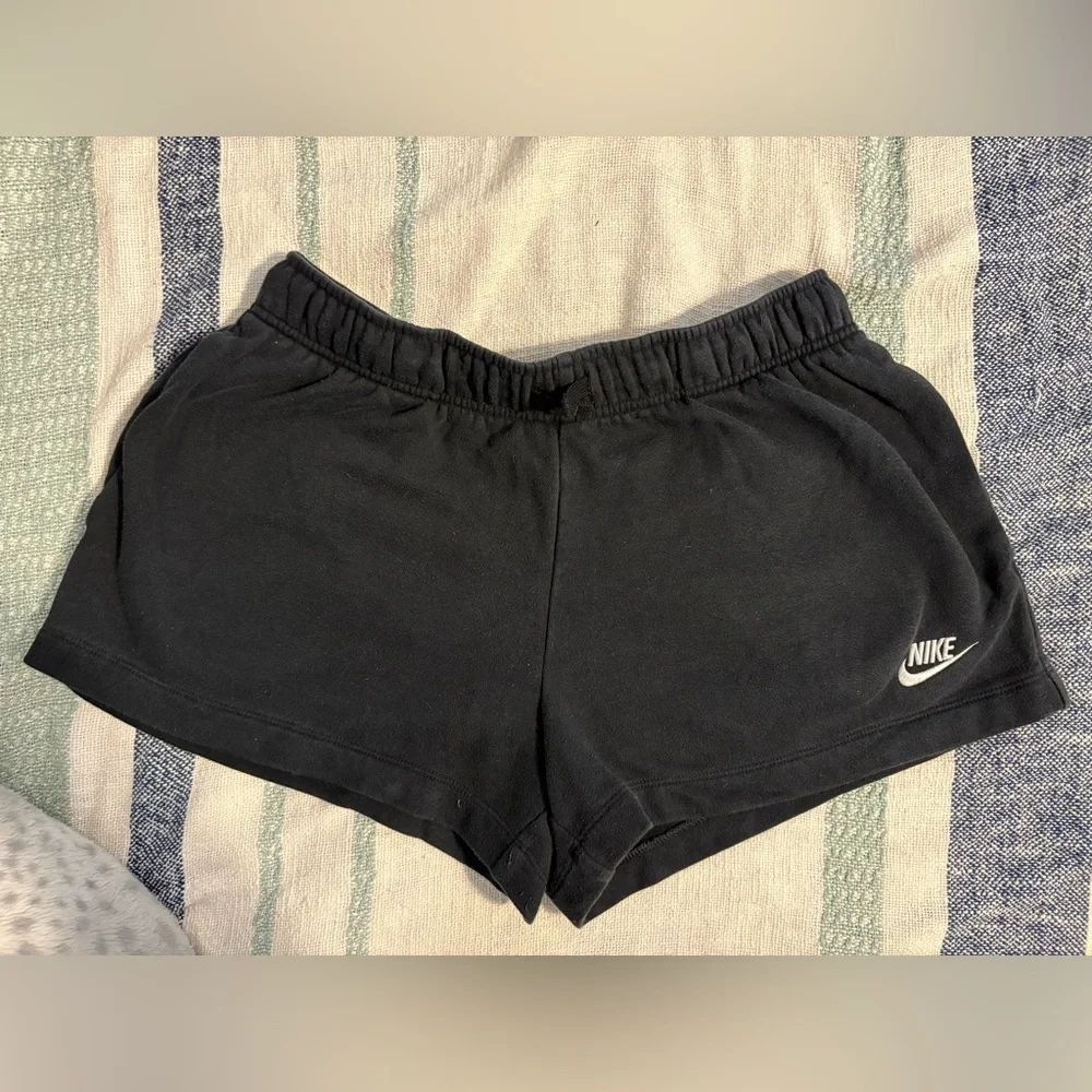 Nike Black Athletic Shorts with White Logo